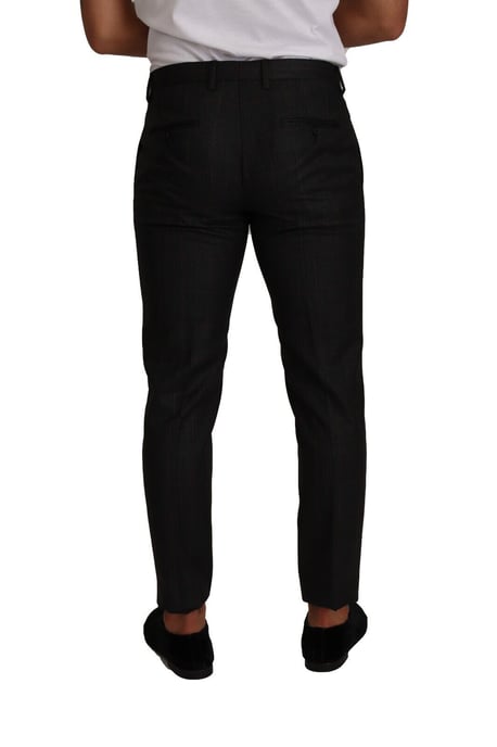 Dolce & Gabbana Herren Graue Karomuster Woll-Hosenanzughose - Image 2