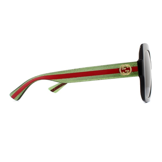 Gucci Sunglasses GG0036S Black Green Glitter and Red Green