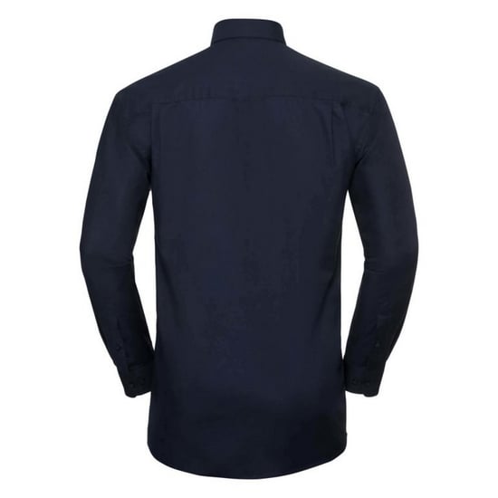 Russell Collection Herren-Langarmhemd aus pflegeleichtem Oxford (Bright Navy) - Image 2