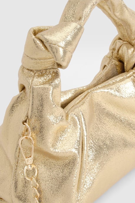 Metallic PU Knot Grab Bag