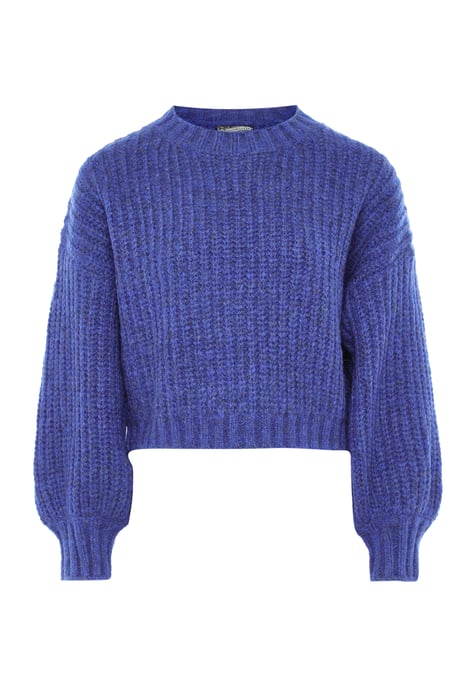 Dreimaster Grobstrick-Pullover Damen blau - Image 1