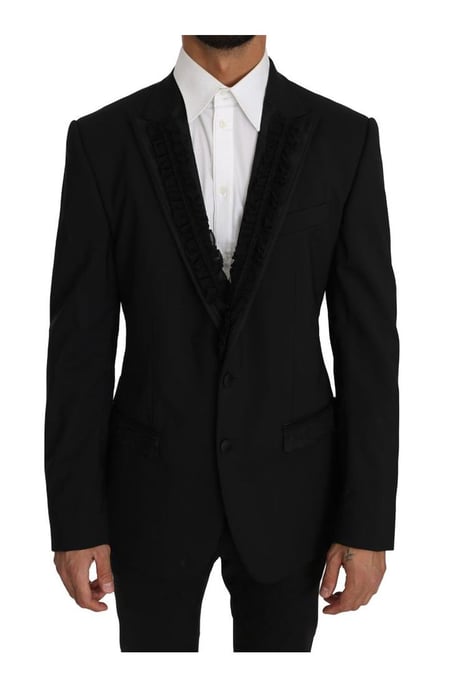 Dolce & Gabbana Herren Schwarz Wolle MARTINI Torrero Blazer Jacke - Image 1