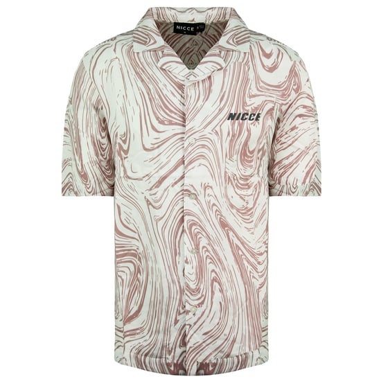 Nicce Short Sleeve Printed Ash Mens Pink White Shirt 211 1 07 02 0338