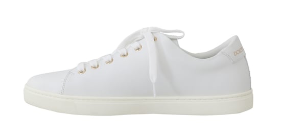 Dolce & Gabbana Weiße Leder Gold Rote Herz Sneakers - Image 4