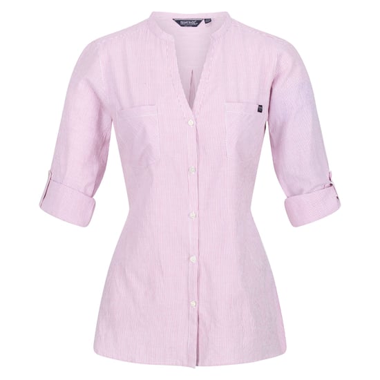 Regatta Womens/Ladies Malaya Mini Stripe Long-Sleeved Shirt (Heather Rose)