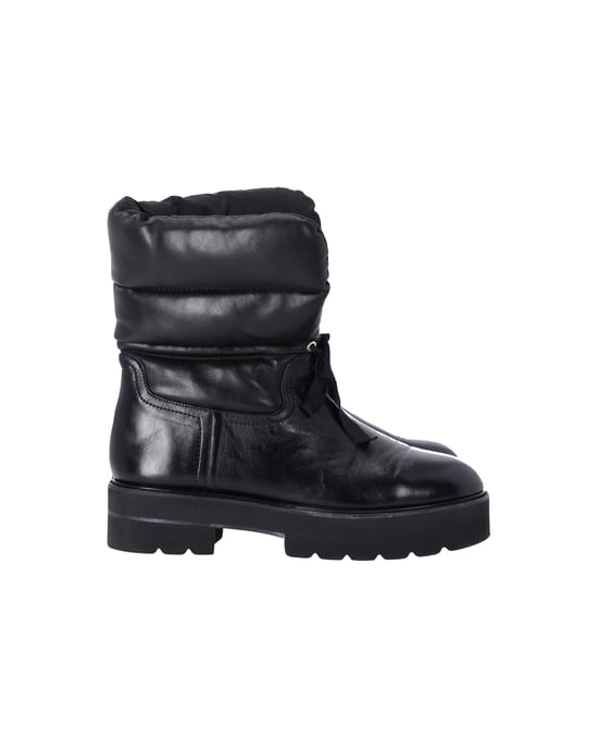 Stuart Weitzman Tyler Gepolsterte Ankle Boots aus schwarzem Leder - Image 1