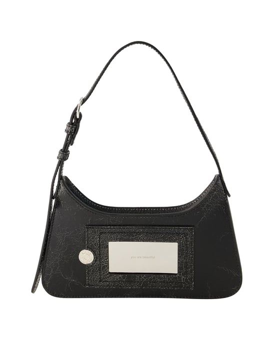 Platt Micro Crackle Hobo Tasche - Acne Studios - Leder - Schwarz - Image 3