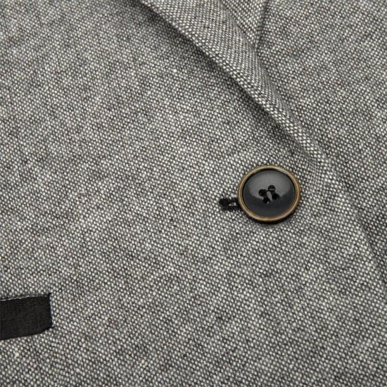 Womens Tweed 1920s Herringbone Light Grey Blazer