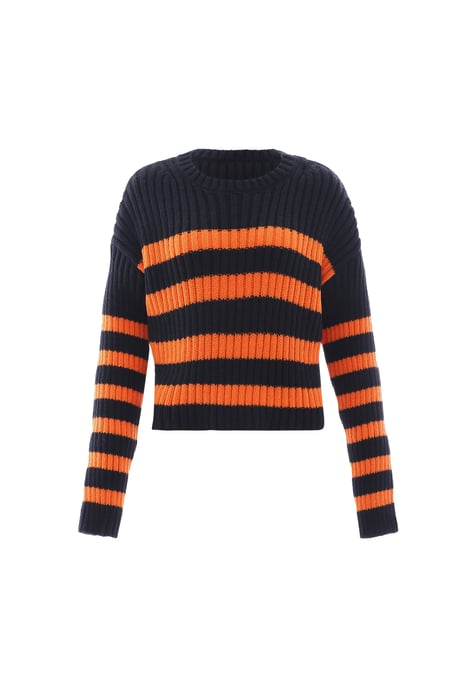 Mymo Strickpullover Damen schwarz/orange - Image 1