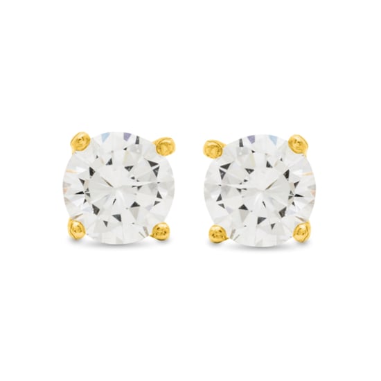 Luxenter Ohrringe, Basic 925 Sterling Silber und Brillant Zirkonia in 18 Karat Gelbgold verarbeitet - Image 1