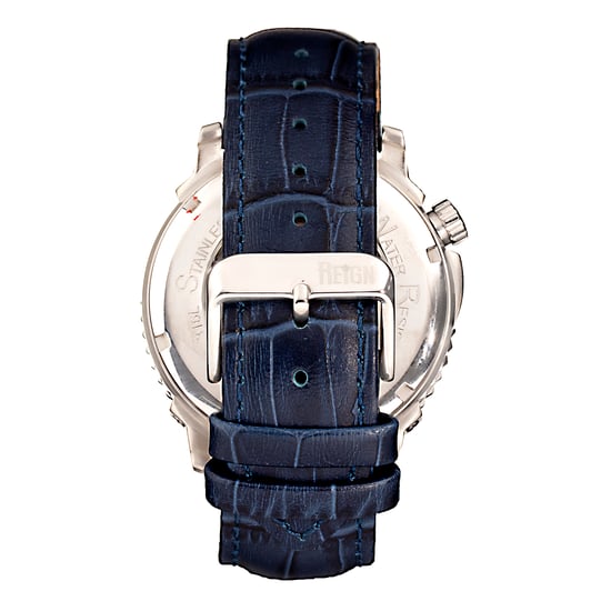 Reign Bauer Automatic Semi-SkeletonLeather-Band Watch
