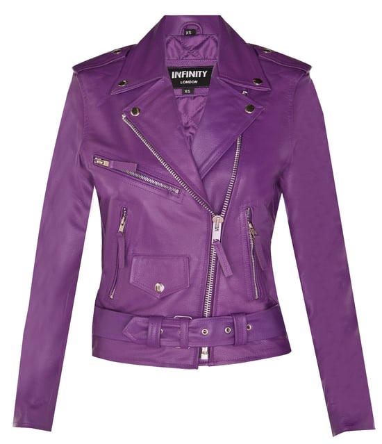 Women's cowhide biker jacket - Mansfield