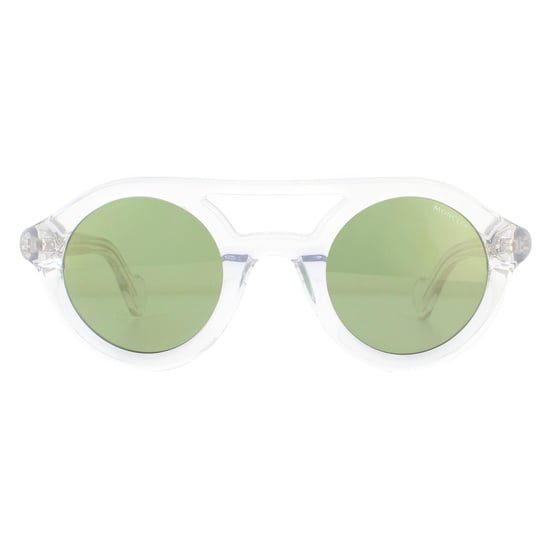Moncler Runde Unisex Kristallgrüne Spiegelsonnenbrille - Image 1