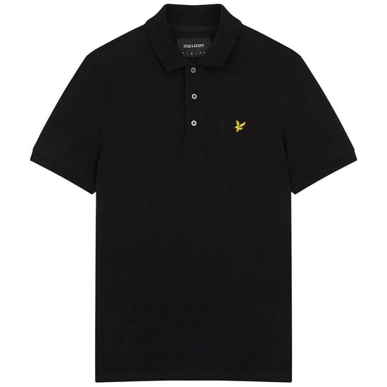Lyle & Scott Einfarbiges Poloshirt in Schwarz - Image 3