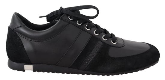 Dolce & Gabbana Herren Schwarze Logo Leder Freizeit Sneaker Schuhe - Image 1