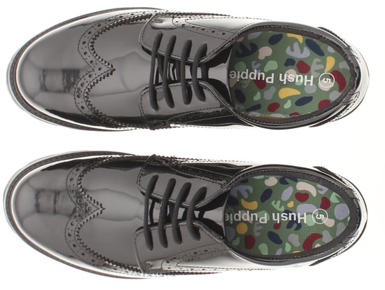 Hush Puppies Girls Shoes School Maxine Leather Lace Up black