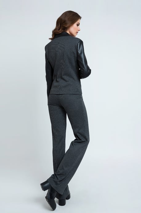 Mid Rise Straight Striped Trousers