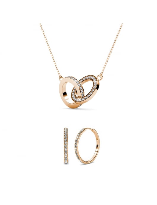 Parures Chic Circle Twin - Or Rosé et Cristal - Image 1