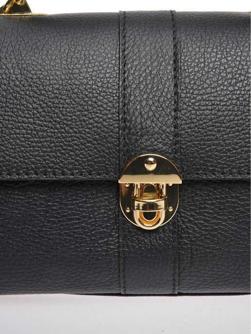 Roberta M  Black Leather Bag