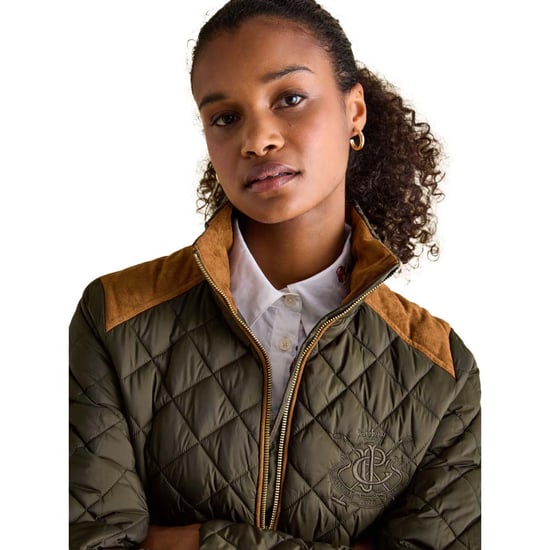 Joules Womens Braemar Luxe Showerproof Diamond Quilted Coat