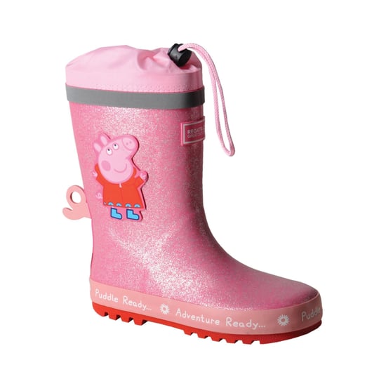 Regatta Childrens/Kids Peppa Pig Dinosaur Wellington Stiefel (Rosa) - Image 1