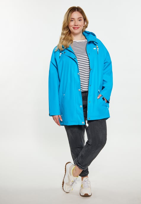 Schmuddelwedda Curvy Regenmantel Damen Cyanblau - Image 2
