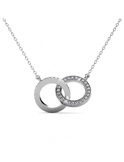 Circle Twin Halskette - Silber und Kristall - Image 1