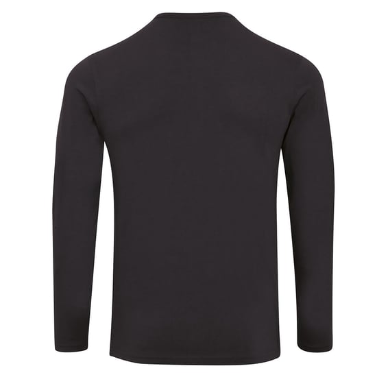 Premier Mens Long John Roll Sleeve Tee (Schwarz) - Image 2