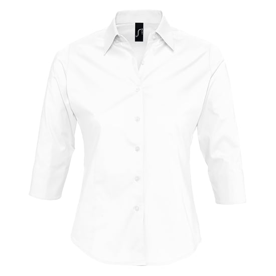 SOLS Damen Effect Bluse / Arbeitsbluse, 3/4-Ärmel (Weiß) - Image 1