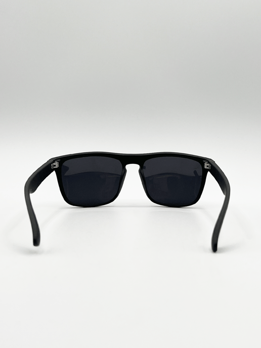 Matte Black Wayfarer Sunglasses - Image 4