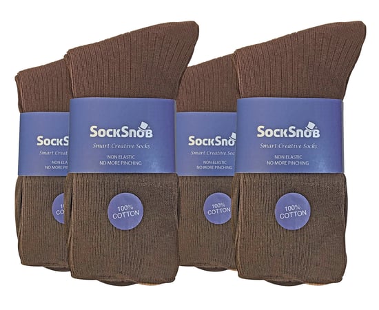 12 Paar Multipack Herren 100% Baumwolle Diabetiker freundliche Socken | Socken Snob | gerippt nicht elastisch lose breite Top Socken - TSFD03 - Image 2