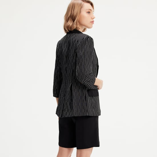 Gestreifte Jacke aus Bi-Material - Image 2