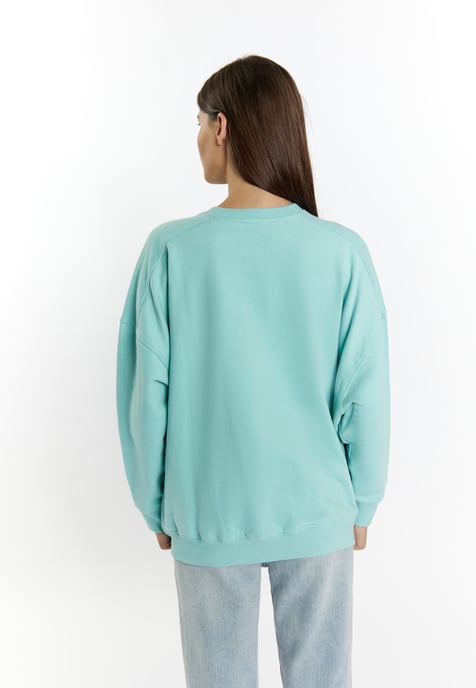 Mymo Sweatshirt mit Rundhalsausschnitt Damen Aqua - Image 4