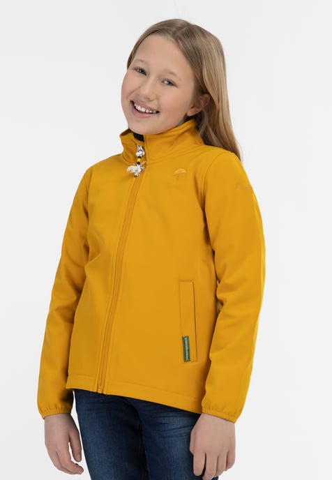 Schmuddelwedda Softshelljacke - recyceltes Material Mädchen senf - Image 3
