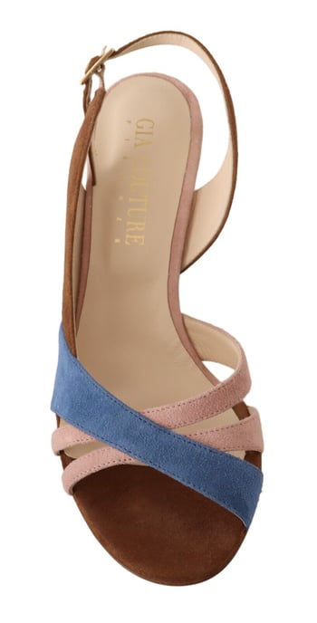 GIA COUTURE Damen Mehrfarbige Wildleder Slingback Absatzsandalen Schuhe - Image 4