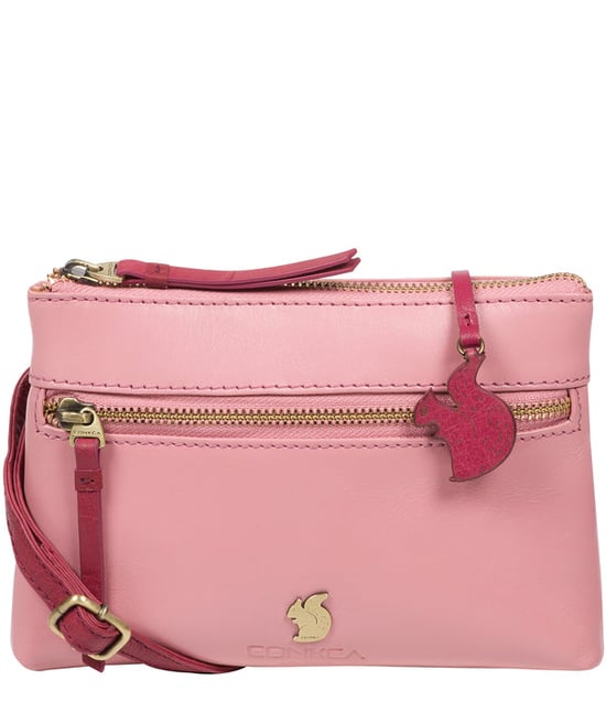 'Sweetie' Blush & Orchid Leather Cross Body Bag