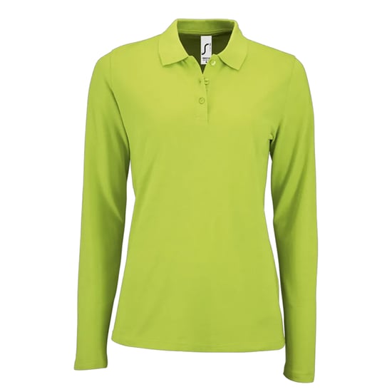 SOLS - "Perfect" Poloshirt für Damen Langärmlig (Apfelgrün) - Image 1