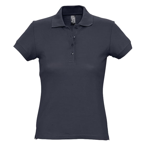 SOLS Womens/Ladies Passion Pique Short Sleeve Polo Shirt (Navy) - Image 1