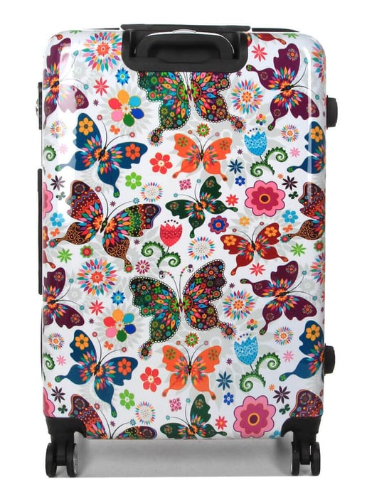 Hard Shell 4 Wheel Butterfly Print  Luggage Bag Suitcase Set fo 3