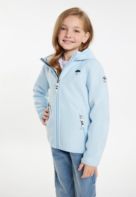 Schmuddelwedda Strickfleeceblouson mit Teddyfutter Mädels Eisblau Melange - Image 3