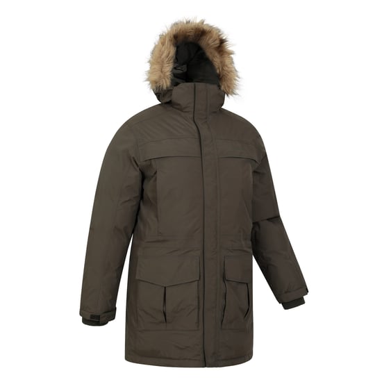 Mountain Warehouse Herren Antarctic Extreme wasserdichte Daunenjacke (dunkles Khaki) - Image 3