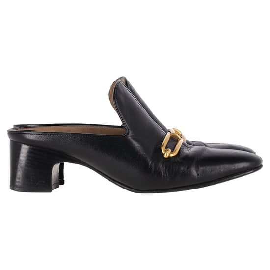 Hermès Diane mit Roulis Schnalle Mules aus schwarzem Ziegenleder - Image 1