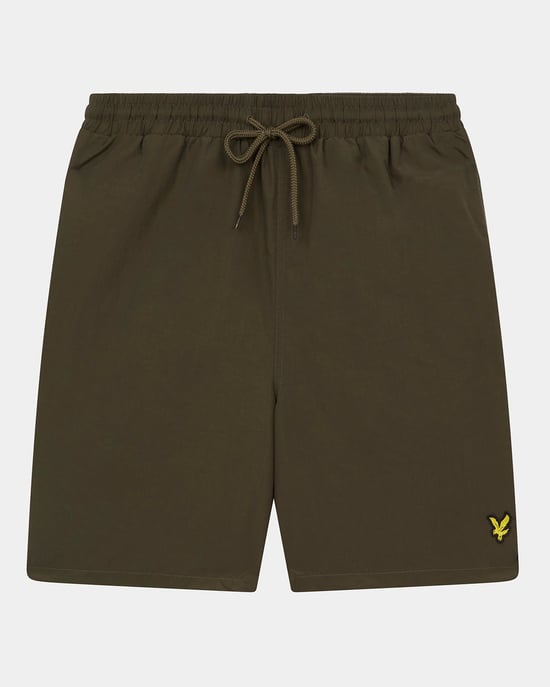 Lyle & Scott Einfarbige Badeshorts in Olive - Image 5