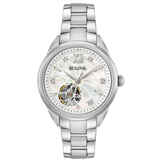 Bulova Automatic Ladies Silber Damen Armbanduhr 96P181 - Image 1