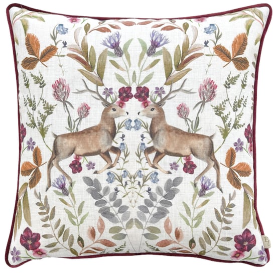Evans Lichfield Gefärbter Hirsch Aquarell Bedruckter Kissenbezug mit Paspel - Image 1