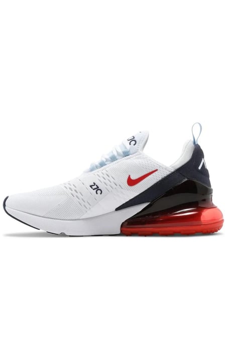 Nike Air Max 270 Turnschuhe, Weiß/Chile Rot-Midnight Navy - Image 3