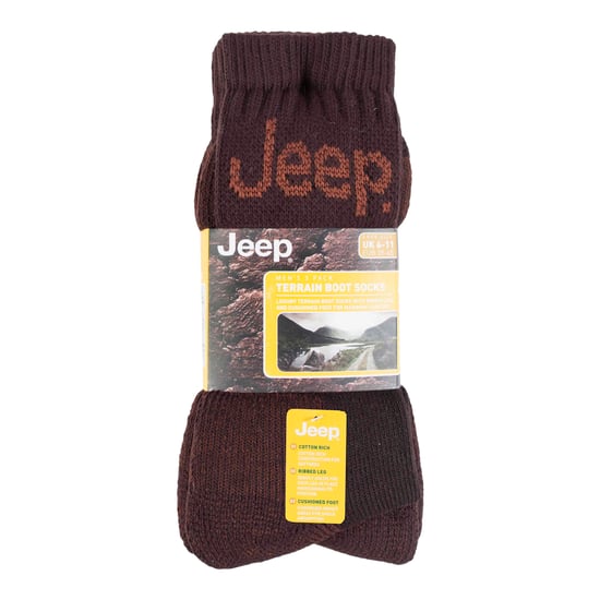 Herren 3 Paar Jeep Terrain Cushion Sole Wandern Wandern Arbeit Socken - Image 2