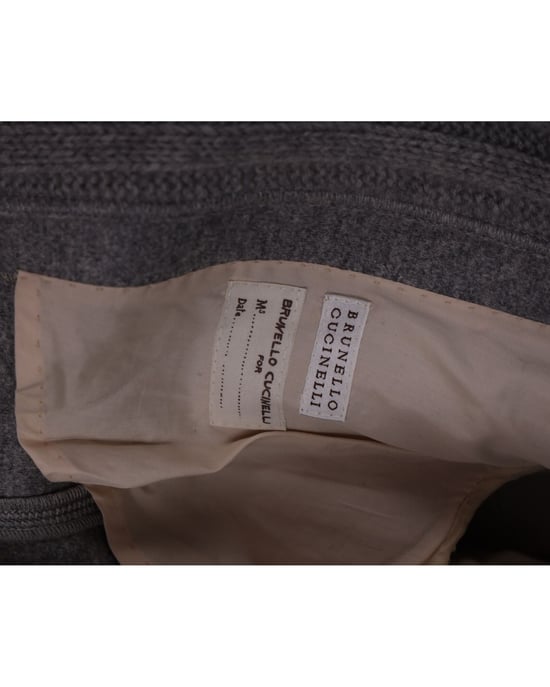 Brunello Cucinelli Single-Breasted Coat in Grey Wool