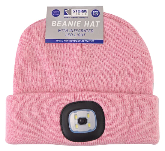 Damen Led Beanie Hut | Damen gestrickt wiederaufladbare Beanie | Winter Beanie mit Stirnlampe - Rosa - Image 2