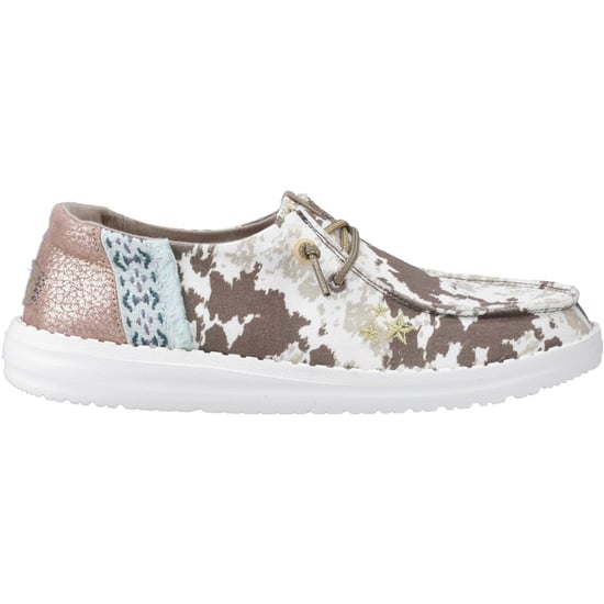 HEYDUDE Wendy Disco Kuh Baumwolle Damen Tan Loafers - Image 5